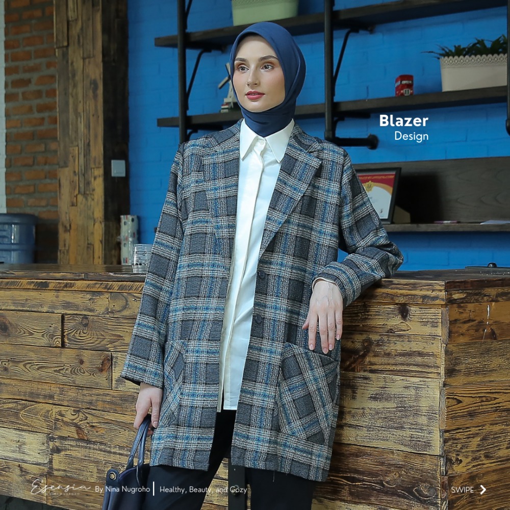 Hijab, Blazer,Kemeja, Celana, dan Brooch Dijual Terpisah