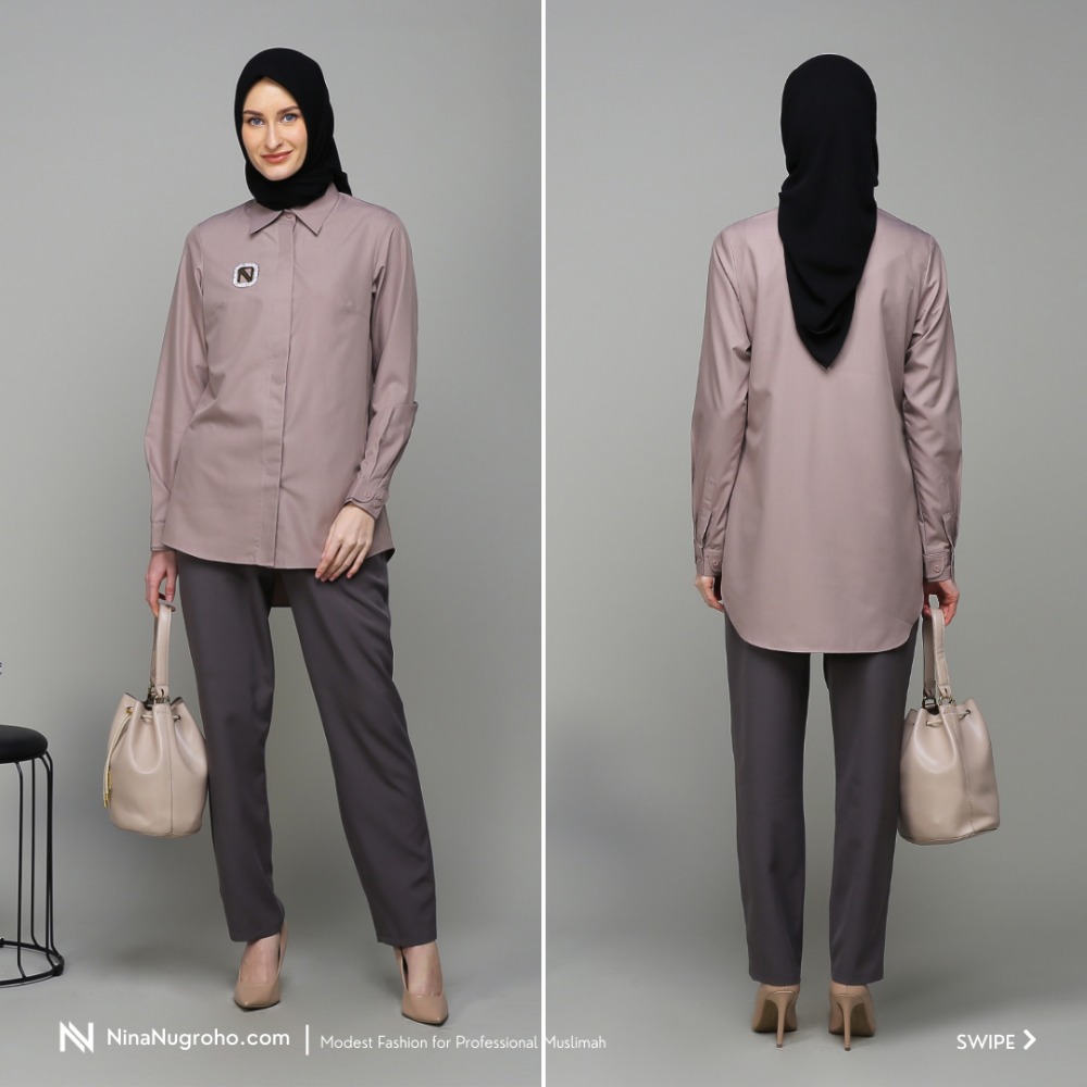 Hijab, Kemeja, Celana & Brooch Dijual Terpisah