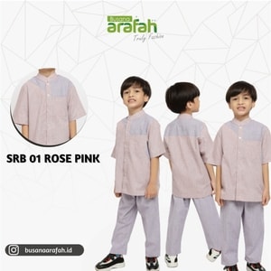 Baju Koko Anak Sarimbit Rose Pink KKA SRB 01 Busana Arafah