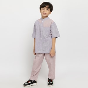 Baju Koko Anak Sarimbit 01 Lilac KKA SRB 01 Busana Arafah