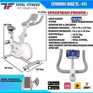 "Spesifikasi spinning bike tl955 totalfitness"