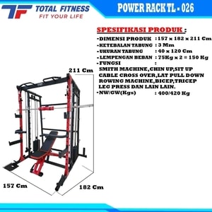 "spesifikasi alat gym power rack tl0266"