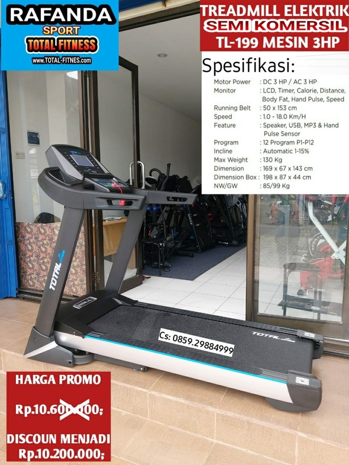 Rekomendasi Treadmill Elektrik Mesin 3Hp Yang Memiliki Rangka Kuat Dan Kokoh TL-199