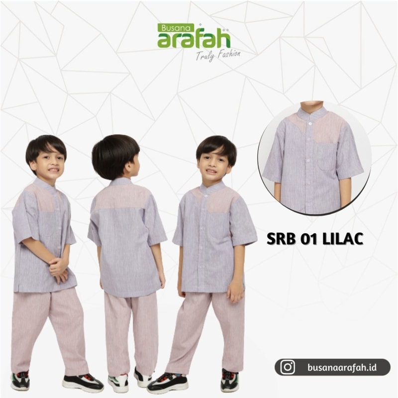 Baju Koko Anak Sarimbit Lilac KKA SRB 01 Busana Arafah